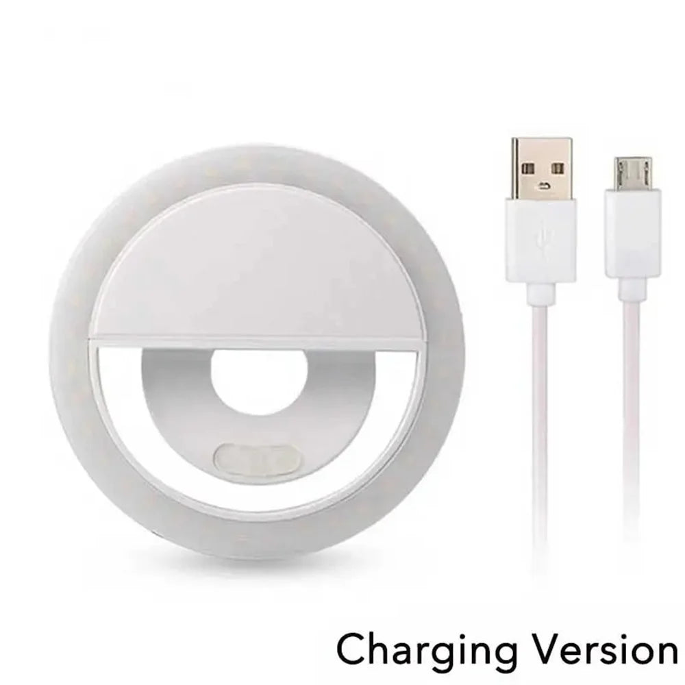 Anello LED Selfie con Ricarica USB – Luce Fill Light per Foto, Video e Live Streaming – Compatibile con tutti gli Smartphone
