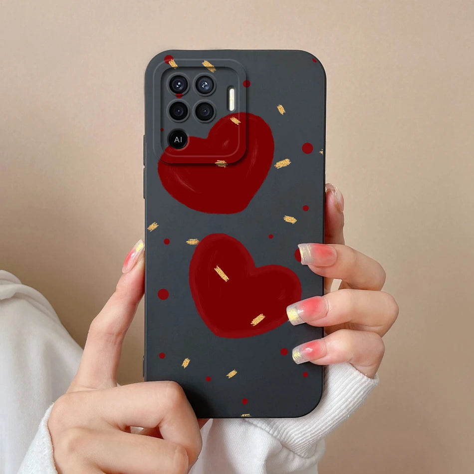Cover in Silicone Liquido per OPPO Reno 5 / 5F / 5 Lite / 5Z / 5K – Design Carino, Protezione Totale