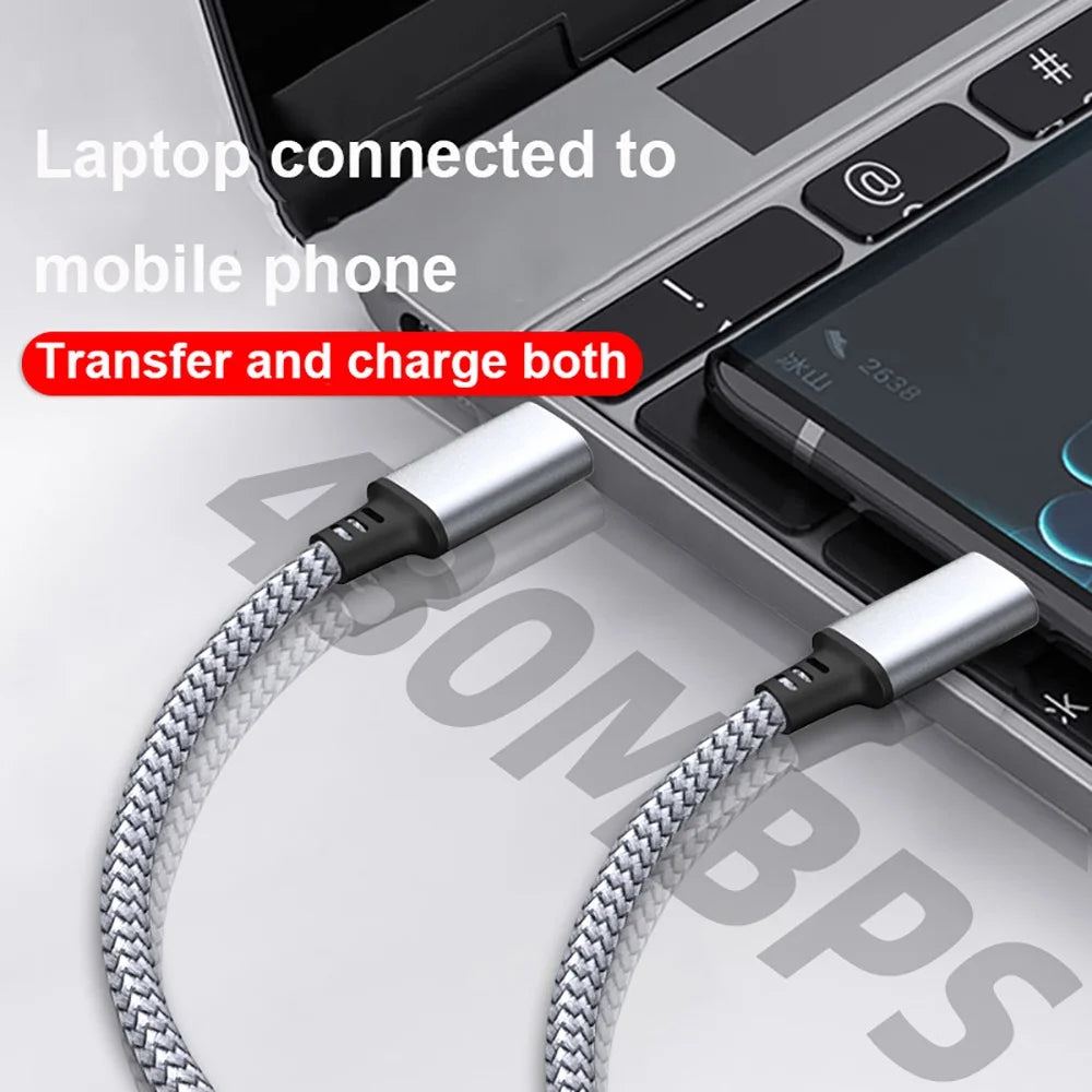 Cavo USB-C a USB-C 60W PD Ricarica Rapida – Nylon Intrecciato 1m 2m 3m 5m 8m per iPhone 15 16 Xiaomi Samsung