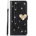Custodia Shiny con Portafoglio per iPhone 17 ProMax Air 16E 15 Plus 14 13 Pro Max 12 Mini 11 Pro XR XS Max – Cover Flip in Pelle con Glitter