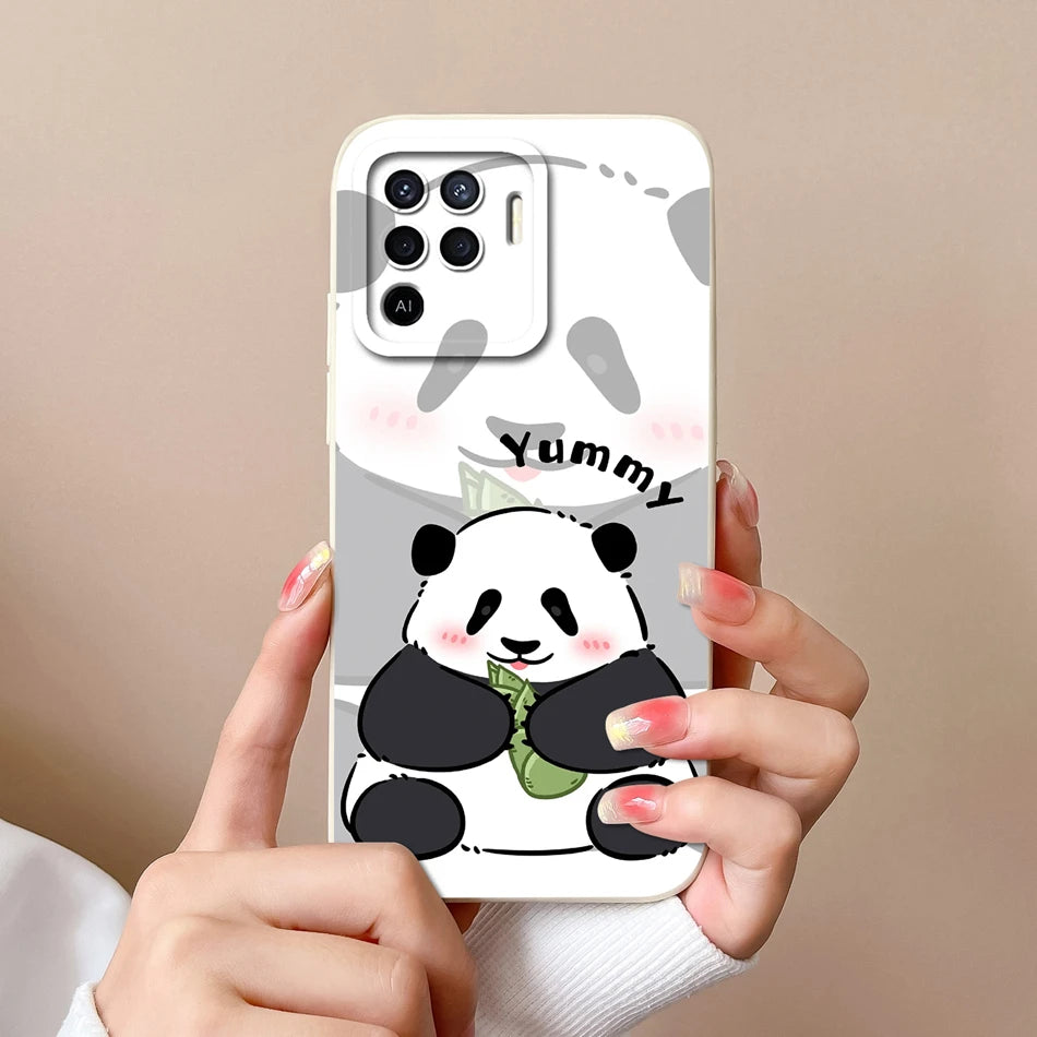 Cover in Silicone Liquido per OPPO Reno 5 / 5F / 5 Lite / 5Z / 5K – Design Carino, Protezione Totale