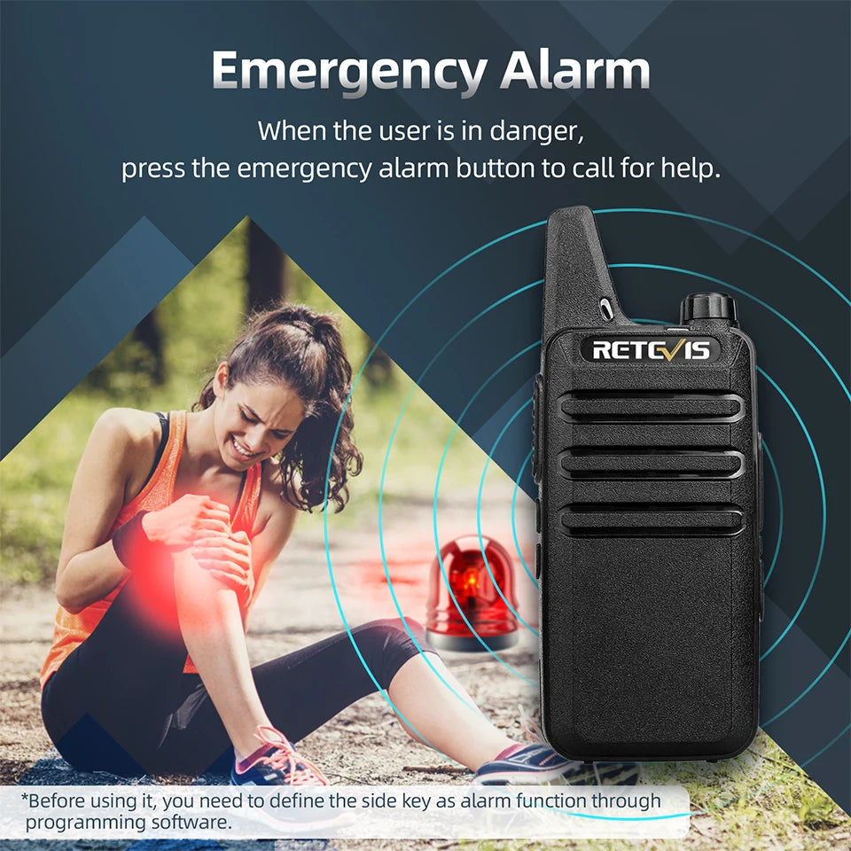 Retevis RT622 Mini Walkie Talkie – Set da 4 Pz PMR446/FRS Radio Portatile per Hotel, Ristorante, Campeggio