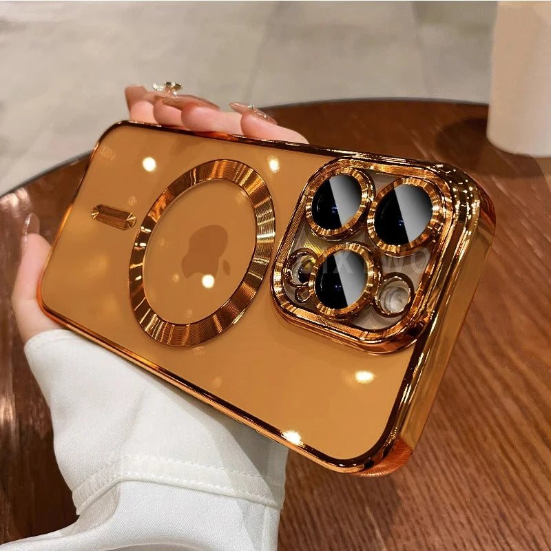 Cover Magnetica Luxury Trasparente compatibile MagSafe – iPhone 11 / 12 / 13 / 14 / 15 / 16 / 17 Pro Max Plus Air