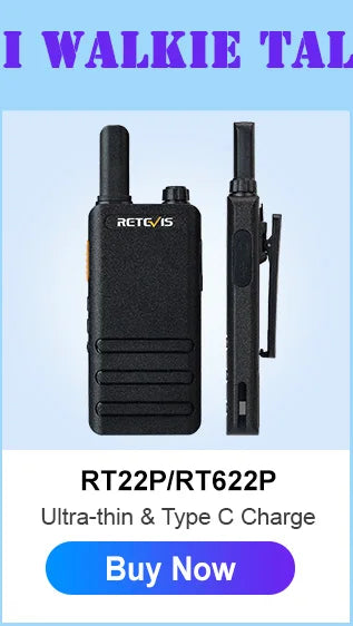Retevis RT622 Mini Walkie Talkie – Set da 4 Pz PMR446/FRS Radio Portatile per Hotel, Ristorante, Campeggio