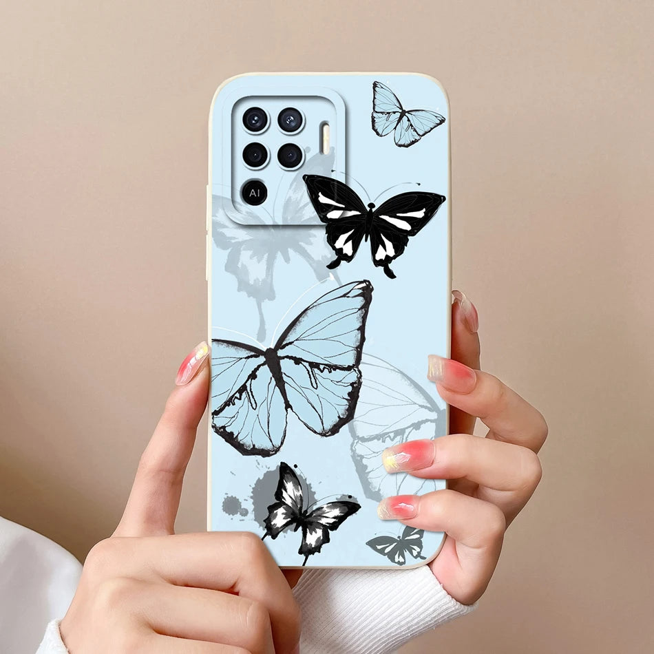 Cover in Silicone Liquido per OPPO Reno 5 / 5F / 5 Lite / 5Z / 5K – Design Carino, Protezione Totale