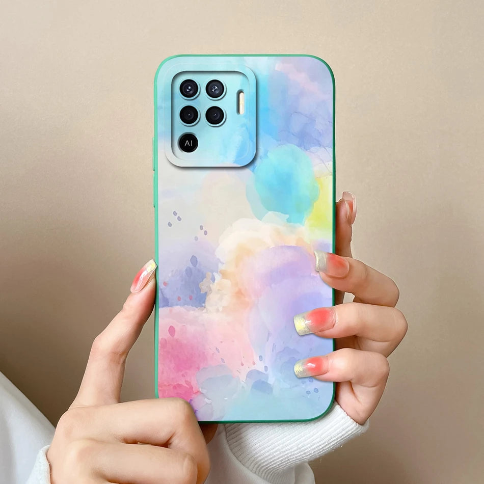 Cover in Silicone Liquido per OPPO Reno 5 / 5F / 5 Lite / 5Z / 5K – Design Carino, Protezione Totale