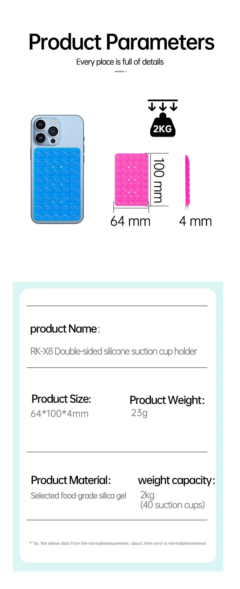 Supporto Adesivo in Silicone a Ventosa per Smartphone – Selfie, Video e Parete | 1 o 3 Pezzi