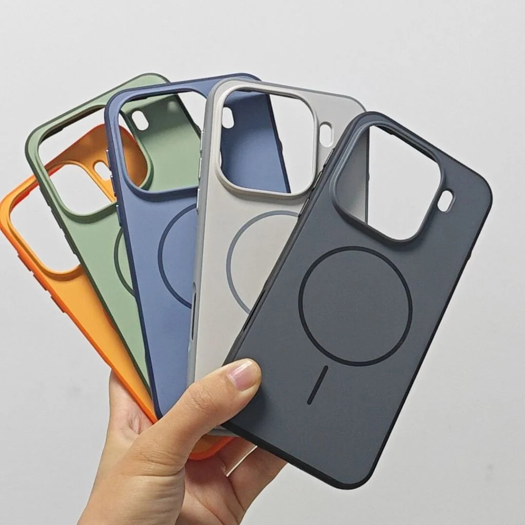 Cover Magnetica Bicolore Opaca per OPPO Find X9 e X9 Pro – PC + TPU con Tasto in Metallo
