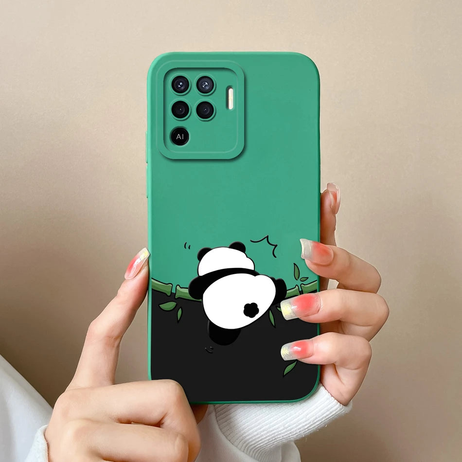 Cover in Silicone Liquido per OPPO Reno 5 / 5F / 5 Lite / 5Z / 5K – Design Carino, Protezione Totale