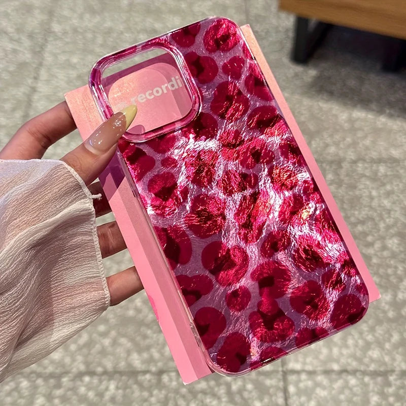 Cover iPhone Stampa Leopardo Rosa – Silicone Traforato Vortex | iPhone 7-17 Pro Max