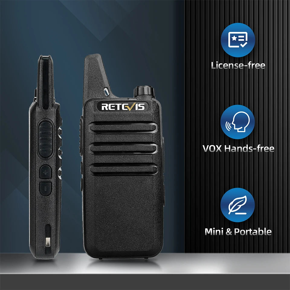 Retevis RT622 Mini Walkie Talkie – Set da 4 Pz PMR446/FRS Radio Portatile per Hotel, Ristorante, Campeggio