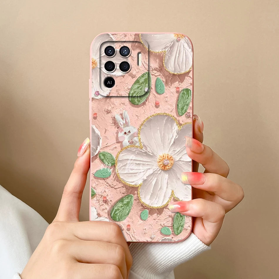 Cover in Silicone Liquido per OPPO Reno 5 / 5F / 5 Lite / 5Z / 5K – Design Carino, Protezione Totale