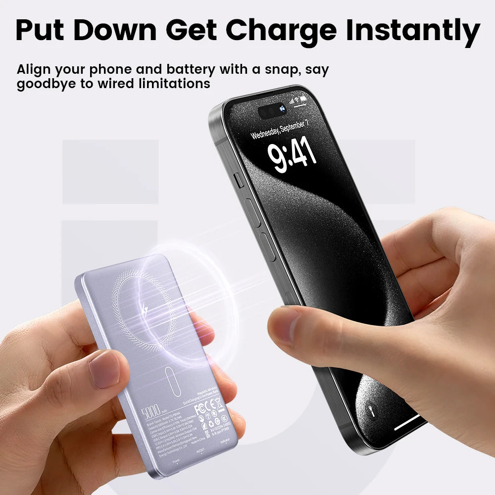 Power Bank Magnetico Toocki 5000/10000mAh – Ricarica Wireless 15W MagSafe + PD 20W | iPhone 13-17