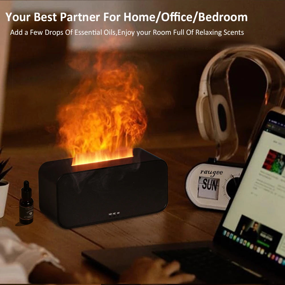 Diffusore Fiamma LED con Umidificatore e Oli Essenziali – 7 Colori