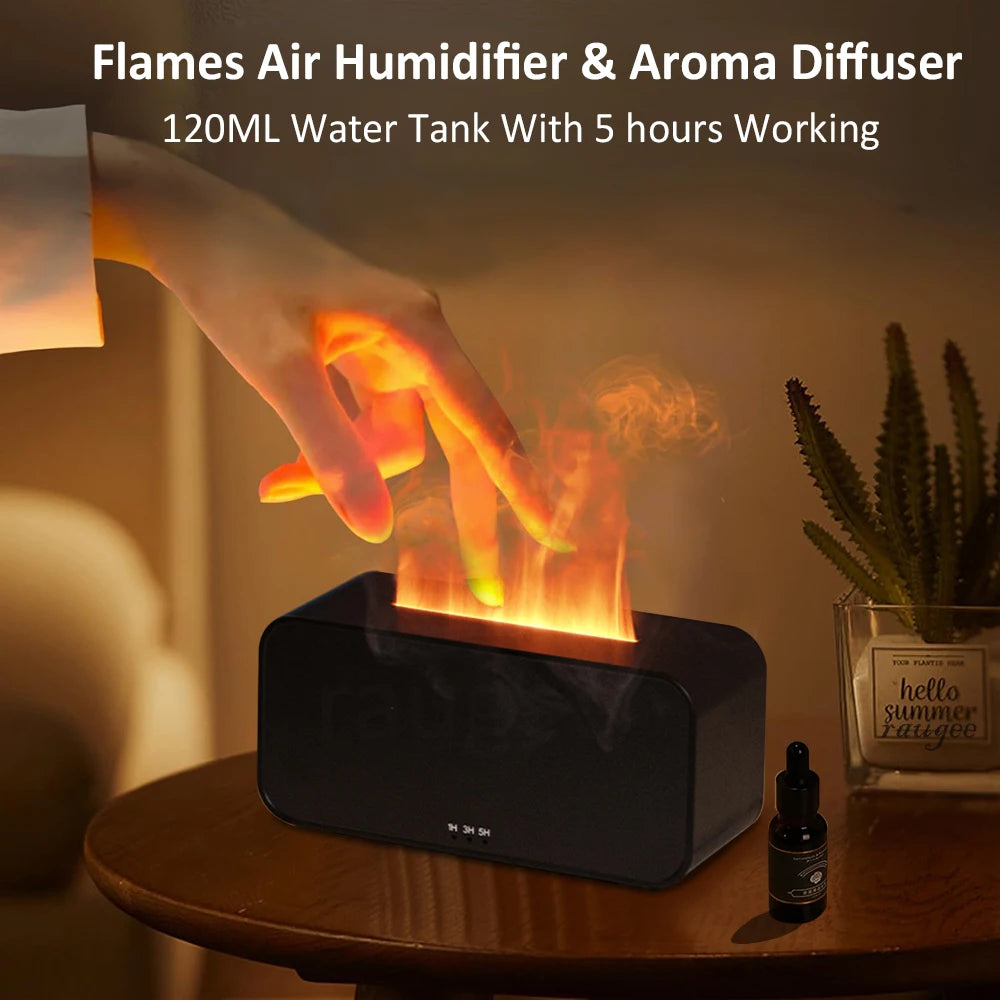 Diffusore Fiamma LED con Umidificatore e Oli Essenziali – 7 Colori