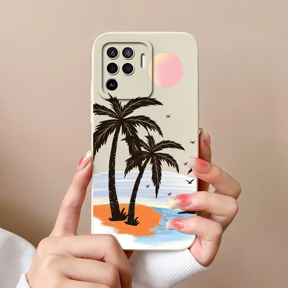 Cover in Silicone Liquido per OPPO Reno 5 / 5F / 5 Lite / 5Z / 5K – Design Carino, Protezione Totale