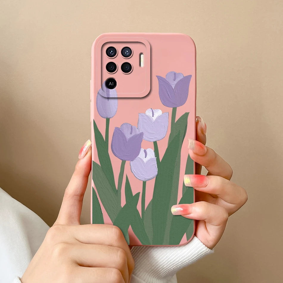 Cover in Silicone Liquido per OPPO Reno 5 / 5F / 5 Lite / 5Z / 5K – Design Carino, Protezione Totale