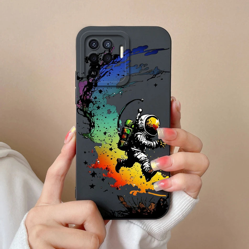 Cover in Silicone Liquido per OPPO Reno 5 / 5F / 5 Lite / 5Z / 5K – Design Carino, Protezione Totale