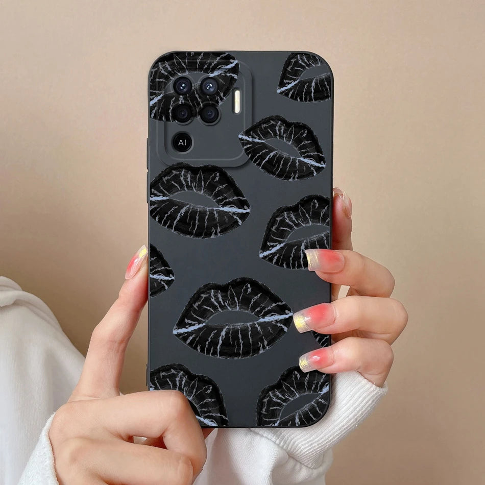 Cover in Silicone Liquido per OPPO Reno 5 / 5F / 5 Lite / 5Z / 5K – Design Carino, Protezione Totale