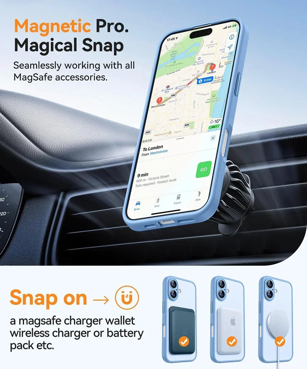 Cover Magnetica Opaca Antiurto per iPhone 17 16 15 14 13 12 11 Pro Max Plus – Compatibile MagSafe