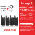 Retevis RT622 Mini Walkie Talkie – Set da 4 Pz PMR446/FRS Radio Portatile per Hotel, Ristorante, Campeggio
