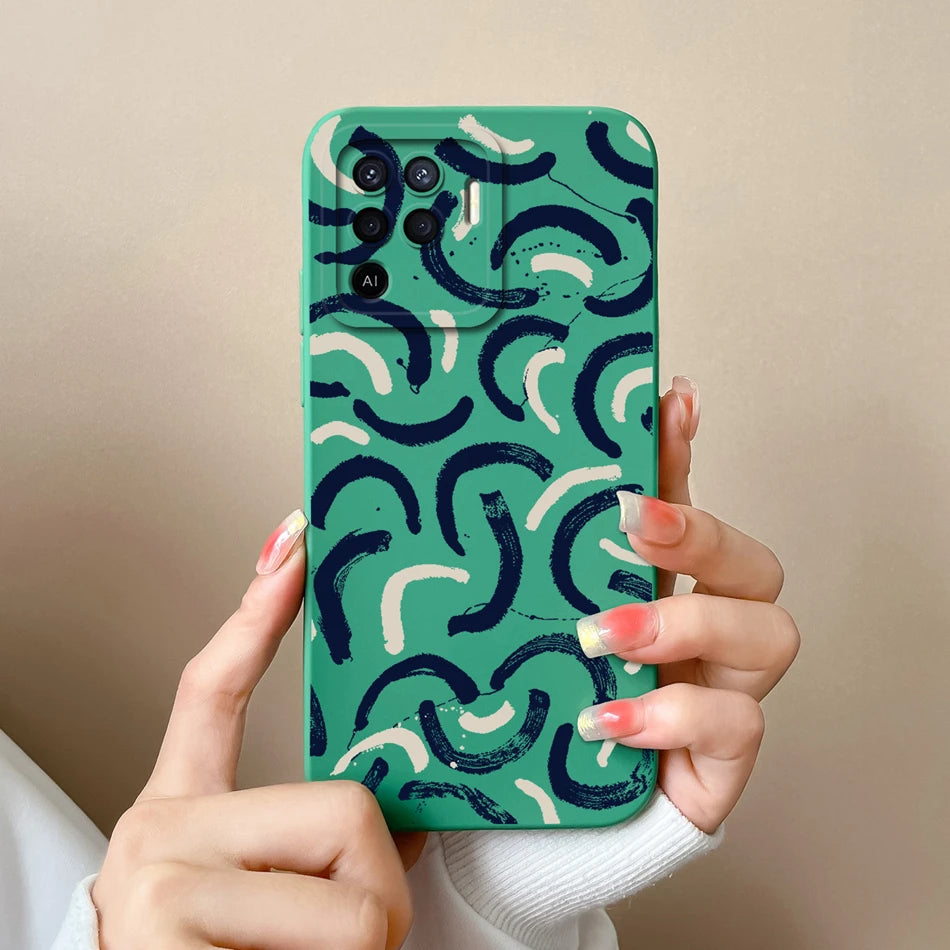 Cover in Silicone Liquido per OPPO Reno 5 / 5F / 5 Lite / 5Z / 5K – Design Carino, Protezione Totale