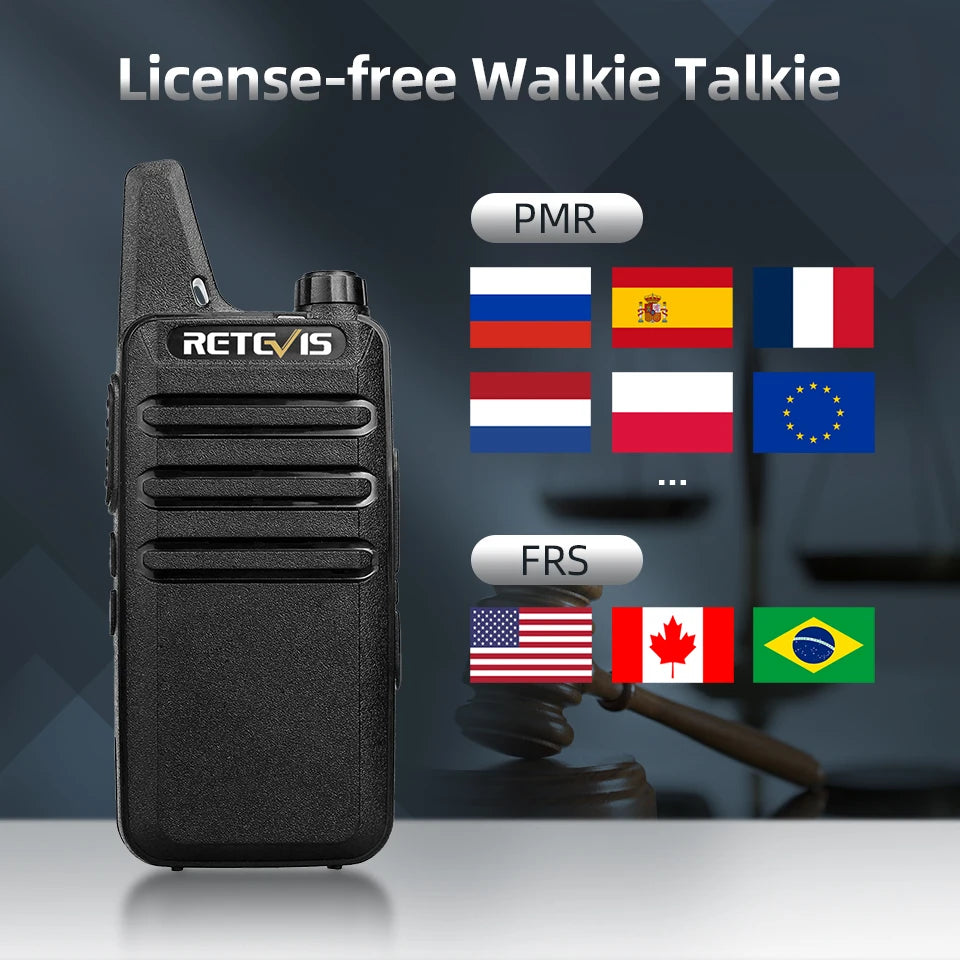 Retevis RT622 Mini Walkie Talkie – Set da 4 Pz PMR446/FRS Radio Portatile per Hotel, Ristorante, Campeggio