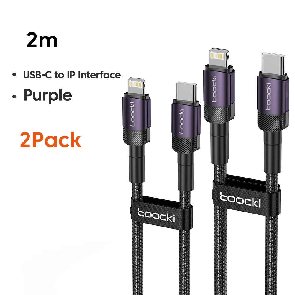 Cavo Toocki USB-C a Lightning PD 20W per iPhone 15 14 13 12 11 Pro XS 8 – Ricarica Rapida e Trasferimento Dati