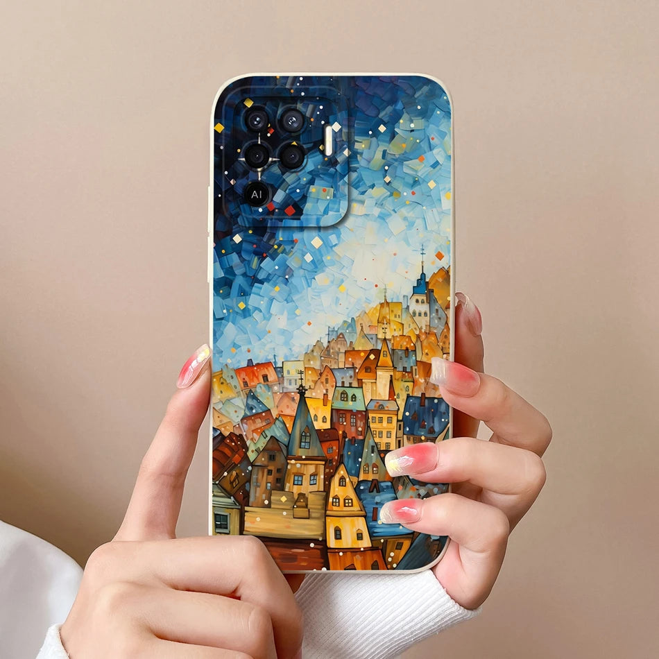 Cover in Silicone Liquido per OPPO Reno 5 / 5F / 5 Lite / 5Z / 5K – Design Carino, Protezione Totale