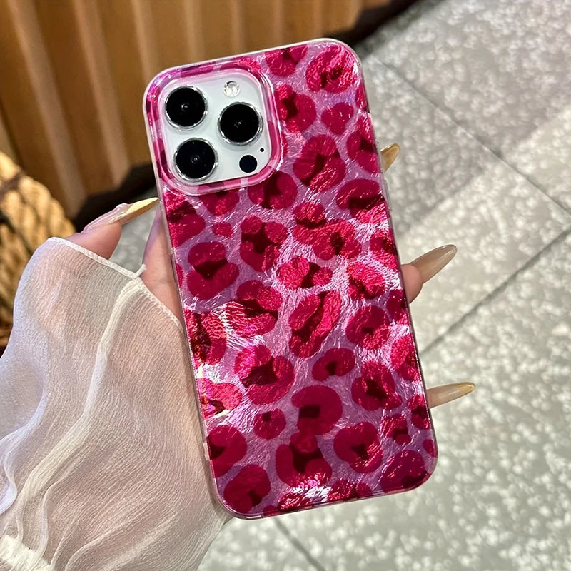 Cover iPhone Stampa Leopardo Rosa – Silicone Traforato Vortex | iPhone 7-17 Pro Max