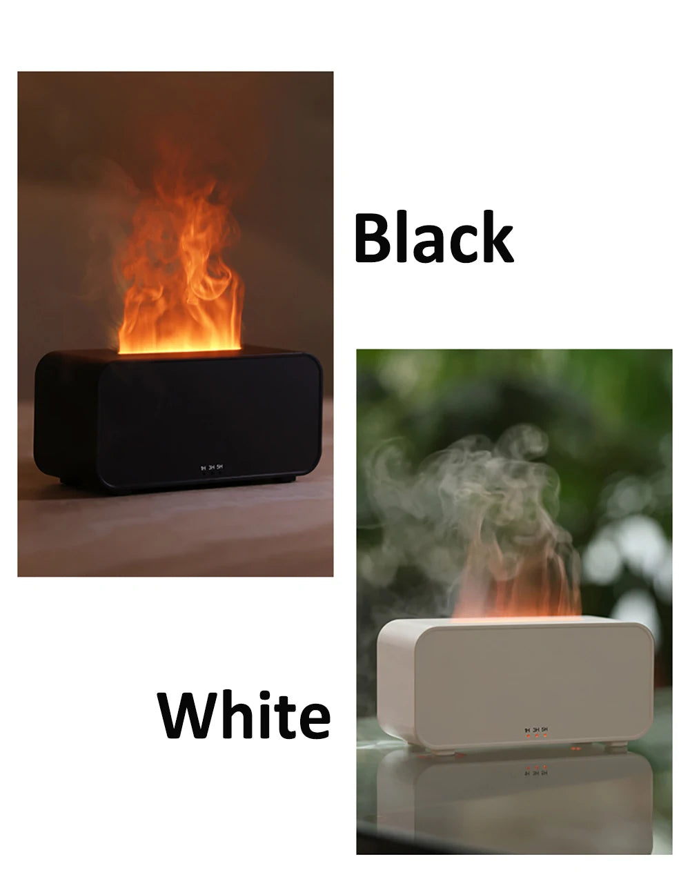 Diffusore Fiamma LED con Umidificatore e Oli Essenziali – 7 Colori