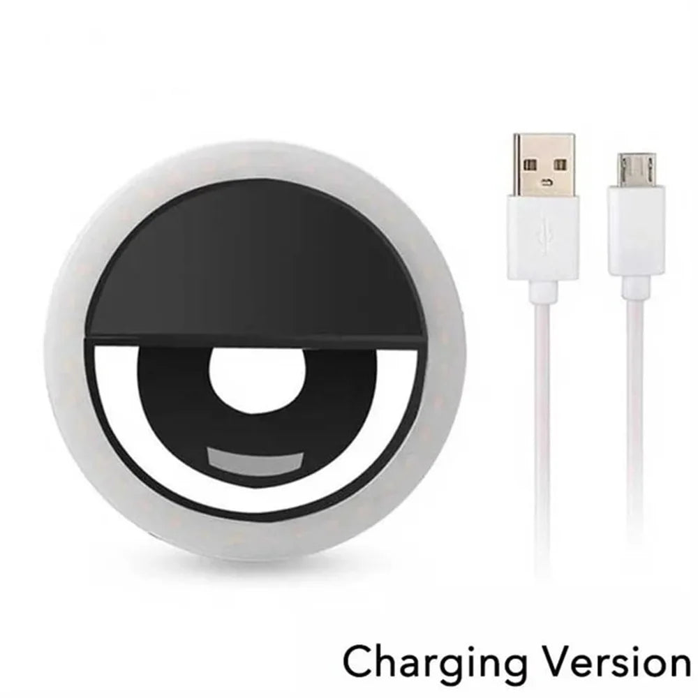 Anello LED Selfie con Ricarica USB – Luce Fill Light per Foto, Video e Live Streaming – Compatibile con tutti gli Smartphone