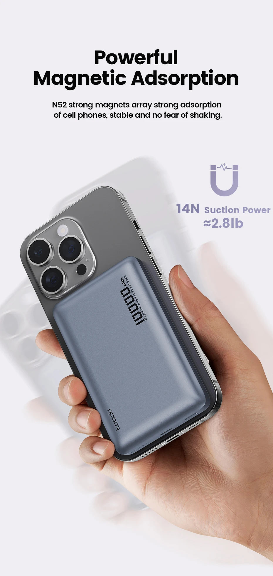 Power Bank Magnetico Toocki 5000/10000mAh – Ricarica Wireless 15W MagSafe + PD 20W | iPhone 13-17