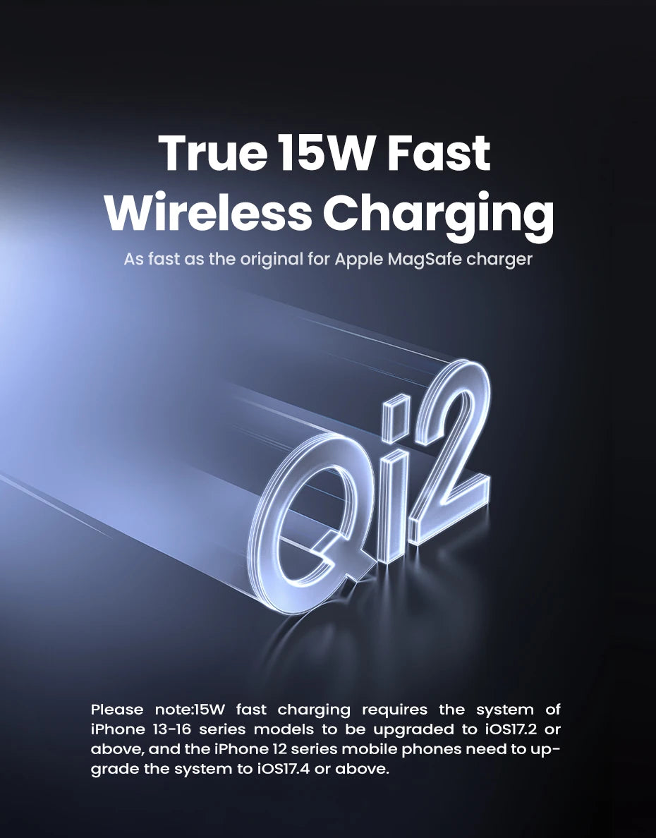 UGREEN Power Bank Magnetico 10000mAh Qi2 – Ricarica Wireless 15W + Cablata 30W/20W per iPhone 17 16 15 Pro Max