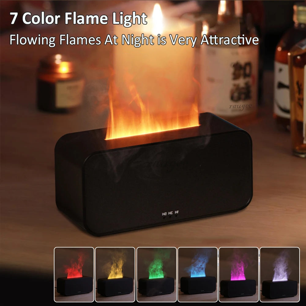 Diffusore Fiamma LED con Umidificatore e Oli Essenziali – 7 Colori