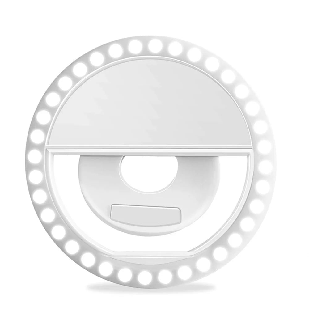Anello LED Selfie con Ricarica USB – Luce Fill Light per Foto, Video e Live Streaming – Compatibile con tutti gli Smartphone