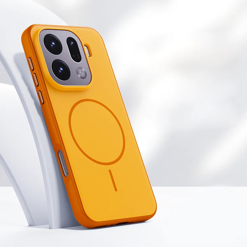 Cover Magnetica Bicolore Opaca per OPPO Find X9 e X9 Pro – PC + TPU con Tasto in Metallo