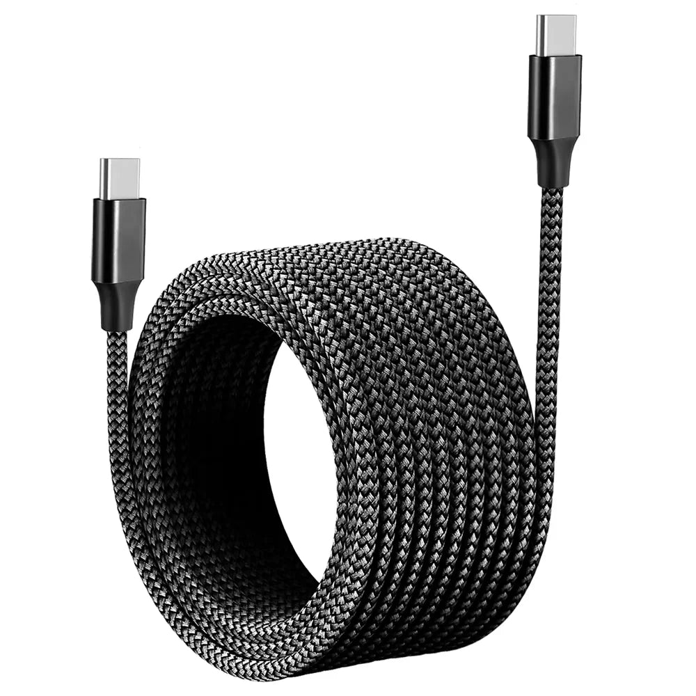 Cavo USB-C a USB-C 60W PD Ricarica Rapida – Nylon Intrecciato 1m 2m 3m 5m 8m per iPhone 15 16 Xiaomi Samsung