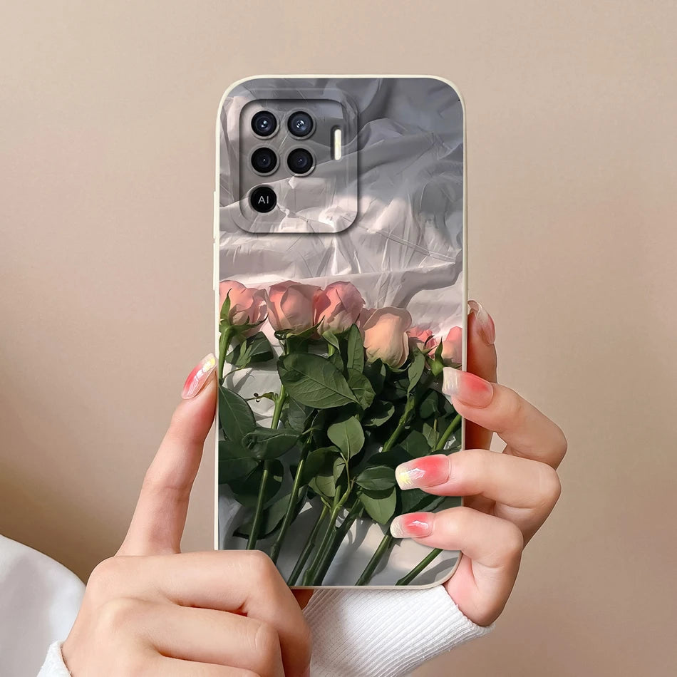 Cover in Silicone Liquido per OPPO Reno 5 / 5F / 5 Lite / 5Z / 5K – Design Carino, Protezione Totale