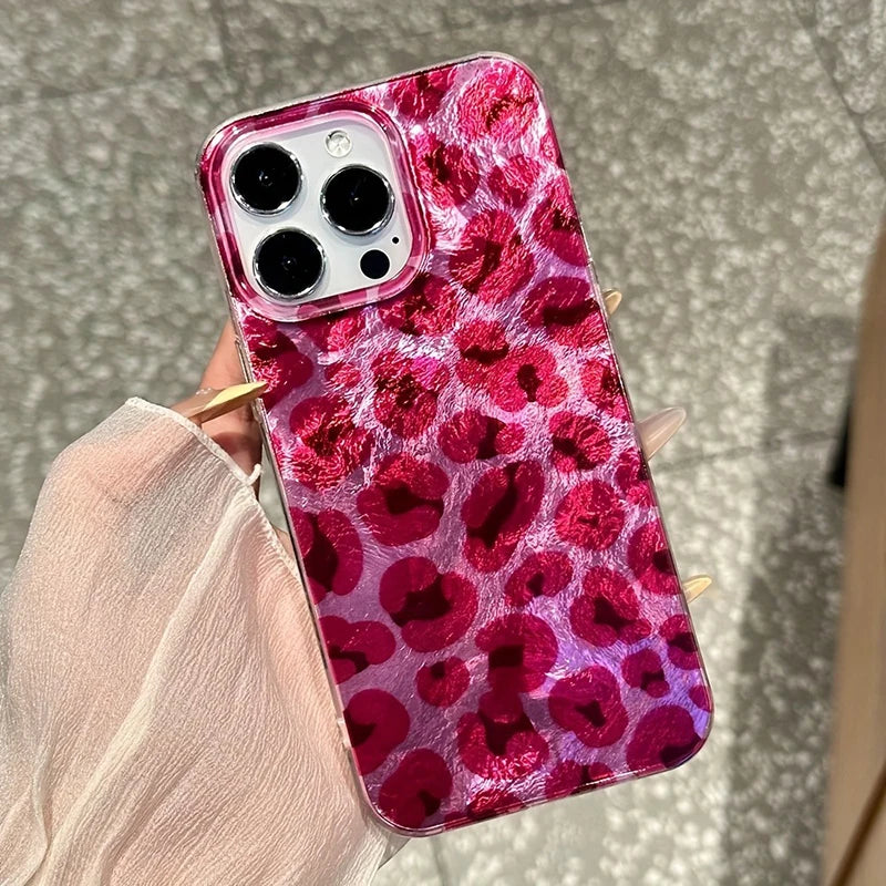 Cover iPhone Stampa Leopardo Rosa – Silicone Traforato Vortex | iPhone 7-17 Pro Max