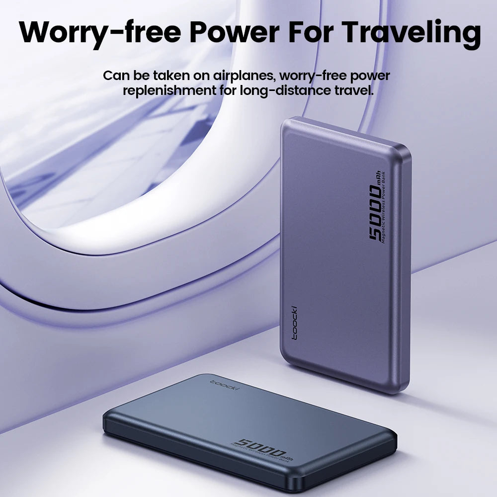 Power Bank Magnetico Toocki 5000/10000mAh – Ricarica Wireless 15W MagSafe + PD 20W | iPhone 13-17