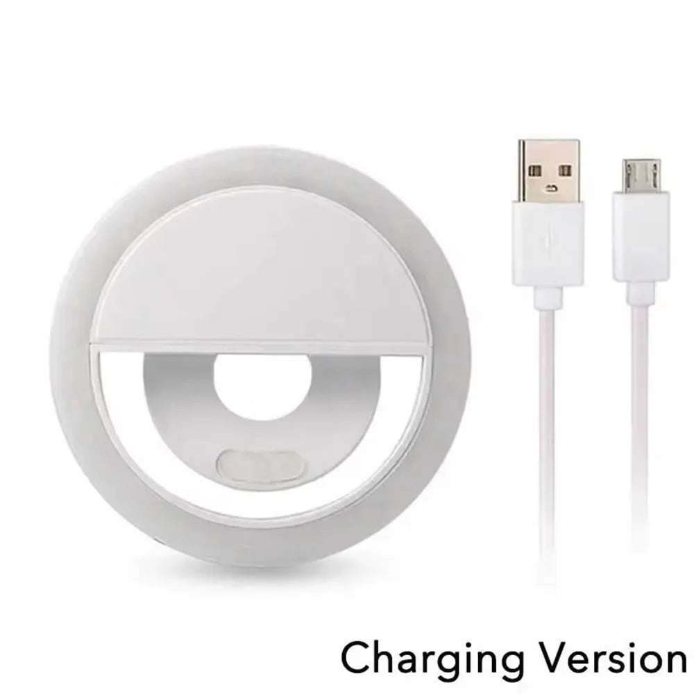 Ring Light LED Portatile Ricaricabile 240 LED – Luce Fill Light per Selfie, Live Streaming e Fotografia con Supporto Smartphone