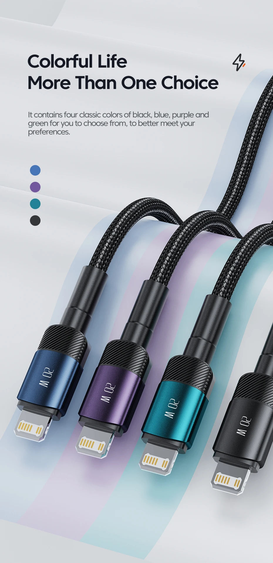 Cavo Toocki USB-C a Lightning PD 20W per iPhone 15 14 13 12 11 Pro XS 8 – Ricarica Rapida e Trasferimento Dati