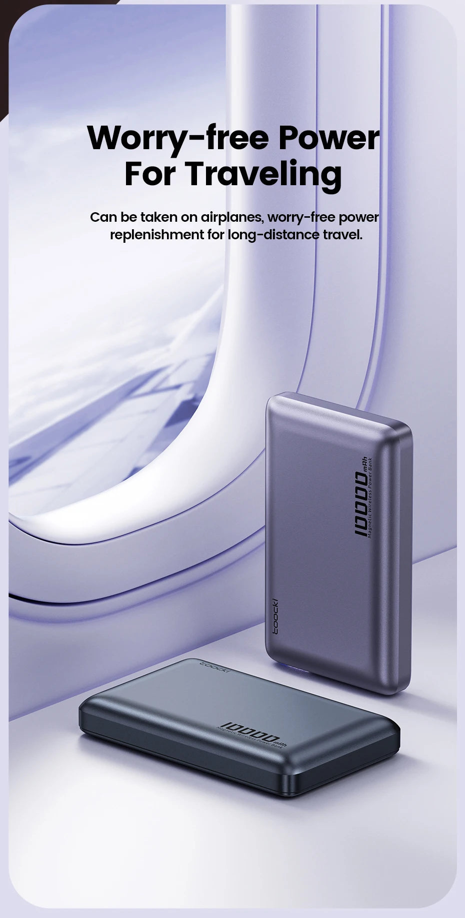 Power Bank Magnetico Toocki 5000/10000mAh – Ricarica Wireless 15W MagSafe + PD 20W | iPhone 13-17