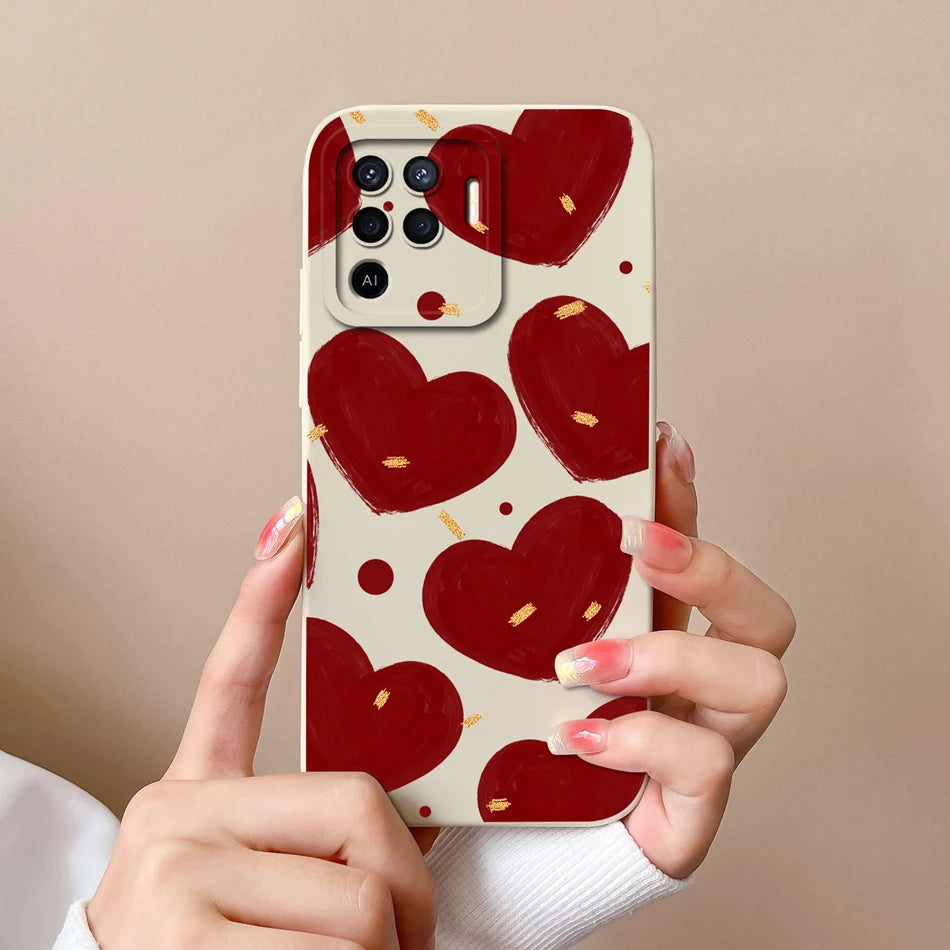 Cover in Silicone Liquido per OPPO Reno 5 / 5F / 5 Lite / 5Z / 5K – Design Carino, Protezione Totale
