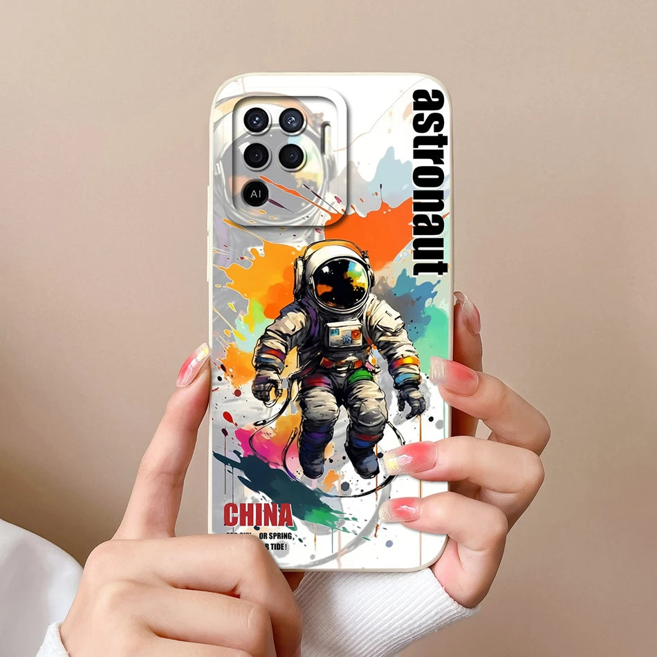 Cover in Silicone Liquido per OPPO Reno 5 / 5F / 5 Lite / 5Z / 5K – Design Carino, Protezione Totale