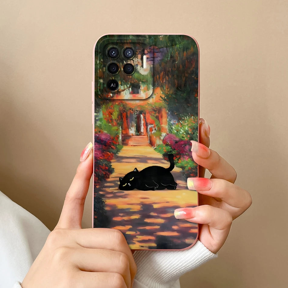 Cover in Silicone Liquido per OPPO Reno 5 / 5F / 5 Lite / 5Z / 5K – Design Carino, Protezione Totale