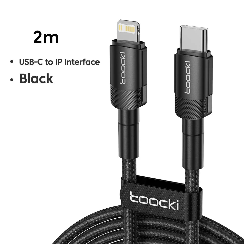 Cavo Toocki USB-C a Lightning PD 20W per iPhone 15 14 13 12 11 Pro XS 8 – Ricarica Rapida e Trasferimento Dati