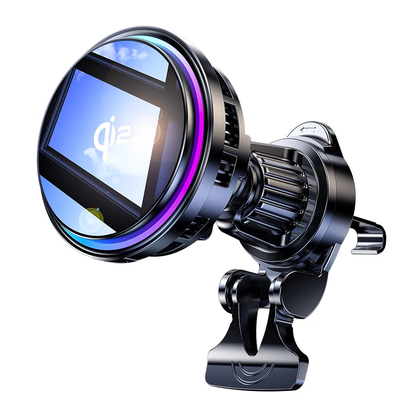 Caricatore Auto Magnetico MagSafe con Raffreddamento Ice Cooling – iPhone 12 / 13 / 14 / 15 / 16 Pro Max, Supporto con Luci RGB