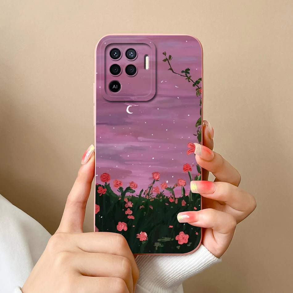 Cover in Silicone Liquido per OPPO Reno 5 / 5F / 5 Lite / 5Z / 5K – Design Carino, Protezione Totale
